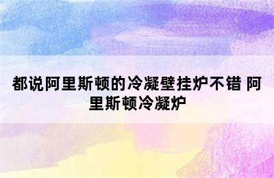 都说阿里斯顿的冷凝壁挂炉不错 阿里斯顿冷凝炉